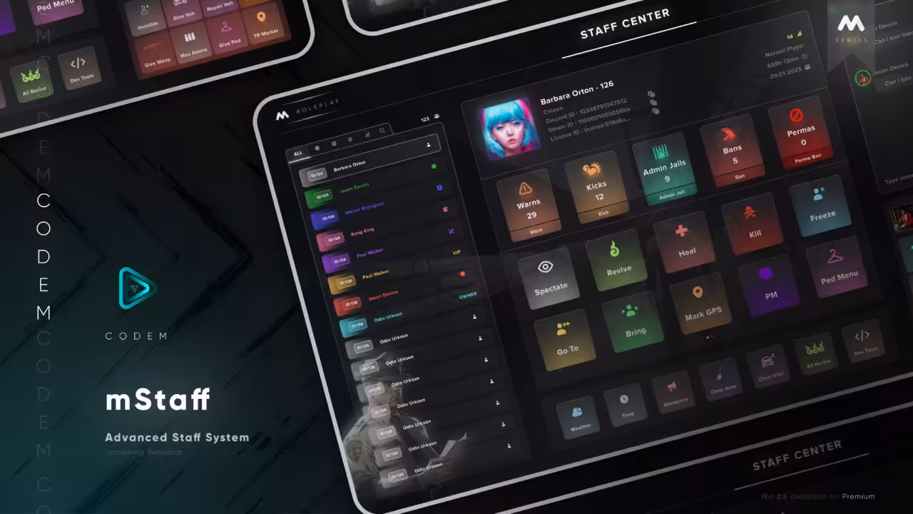 CodeM mStaff - Admin Menu CodeM mStaff - Admin Menu
