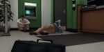 Fleeca Bank MLO lobby in FiveM with ATM, teller counter and hostages on the floor