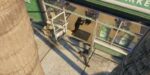 Street view of a Los Santos 24/7 supermarket MLO exterior during a robbery scene in FiveM