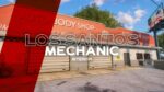 Los Santos Mechanic MLO for FiveM — custom auto body shop exterior with roller doors
